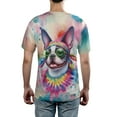 thumbnail image 5 of Hippie Boston Terrier Portrait Watercolor Tie-Dye Vintage Styles All Over Print 3D Shirt Unisex Merch Gentleman Dog Lover Gifts - 00014, 5 of 6