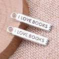 thumbnail image 3 of K-KED Multicolor 100 Pcs Tibetan Silver I Love Books Charms Pendant 27x5MM Diy C15429-Tibetan Silver, 3 of 6