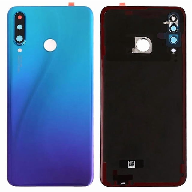 For Huawei P30 Lite (48MP) Battery Housing with Adhesive Sticker+Camera Lens Cover - Aurora Blue