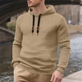 thumbnail image 2 of Yiaimeir Mens Casual Hooded Pullover Lightweight Knit Long Sleeve Drawstring Hoodie Soft Breathable Sweatshirt for Everyday Wear, 2 of 7