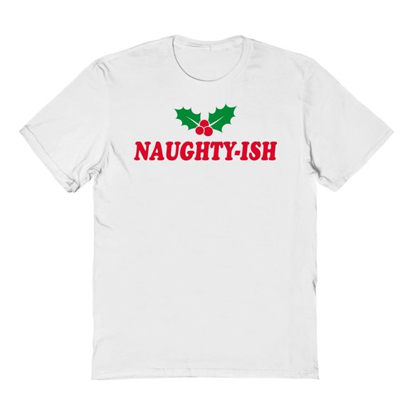 Christmas Holiday Naughtyish Graphic White Men's Cotton T-Shirt
