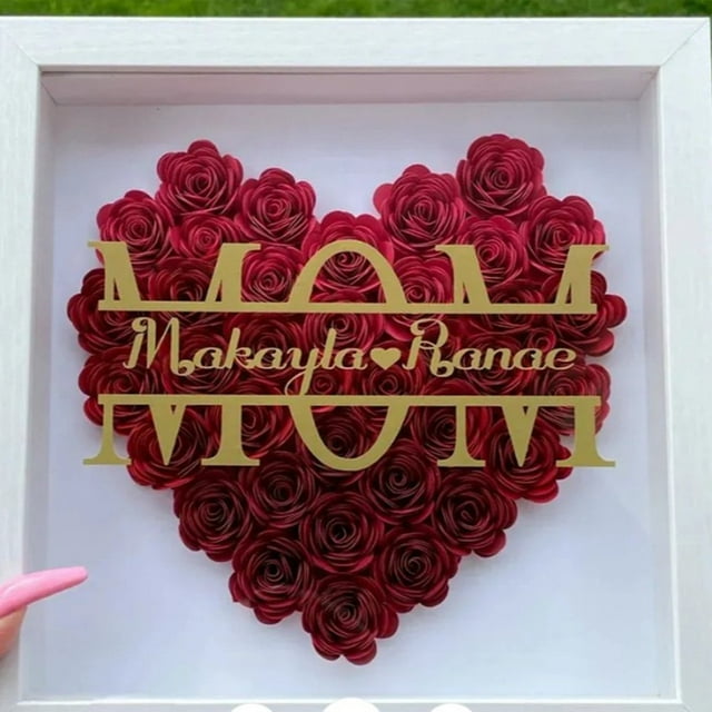 Wooden Flower Display Case Memory Shadow Box Frame Birthday Gifts for Mom Grandma