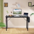 thumbnail image 2 of Wooden Computer Writing Desk with Storage and Hook for Home and Office, 40 Inch, Black, 2 of 7