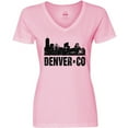 thumbnail image 3 of Inktastic Denver Colorado Skyline Grunge Women's V-Neck T-Shirt, 3 of 5