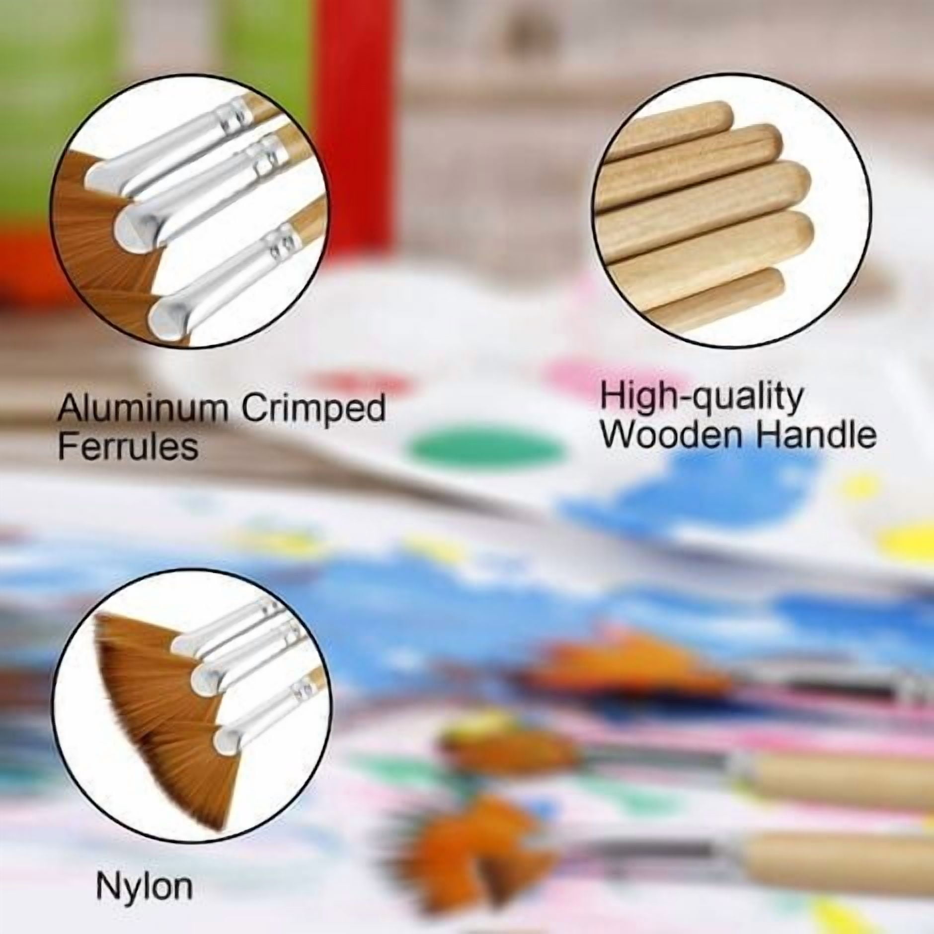 Brushes 5 pieces Fan brush Paint Brush Artists Nylon