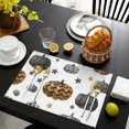 thumbnail image 4 of Gray and Orange Halloween Pumpkins Summer Placemats Table Placemats Set Of 4-Linen Kitchen Washable Placemats Table Mats 11.8"x17.7" Non-Slip Heat Resistant, 4 of 6