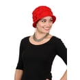 thumbnail image 5 of Hats, Scarves and More Women's Fleece Flower Cloche Hat (Red), 5 of 6