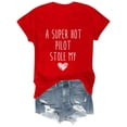 thumbnail image 2 of Tittly T Shirts for Women Graphic Tees Womens Fashion Workout T Shirts Athletic Plus Size Tops Summer Trendy Clothes Short Sleeve Spring Tee Tshirts Shirts Spring Tops for Women Red 3XL, 2 of 5