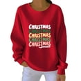 thumbnail image 2 of Yteetum Christmas Sweatshirts for Women Oversized Christmas Print Hoodless Long Sleeve Crewneck Knit Pullover Sweatshirt Top Womens Casual Loose Xmas Holiday Print Round Neck Sweatshirts Fall, 2 of 4