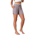 thumbnail image 4 of INSPIRE CHIC Women's Pajama Shors Elastic Waist Jersey Knit Soft Casual Contrast Hem Sleepwear Lounge Bottoms with Pockets XS Purple, 4 of 6