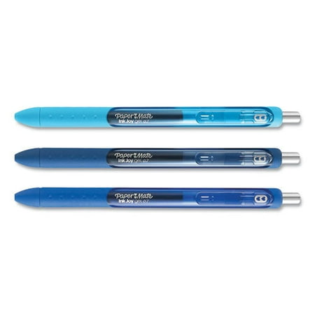 Paper Mate 1PK Inkjoy Gel Pen, Retractable, Medium 0.7 Mm, Blue Ink, Blue Barrel, 3/pack
