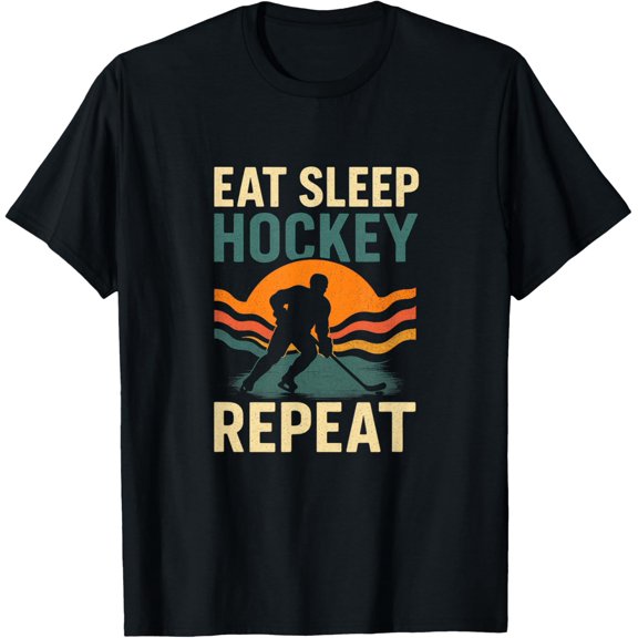 Eat Sleep Hockey Repeat - Hockey Sport Gamer T-Shirt All Size S-5Xl