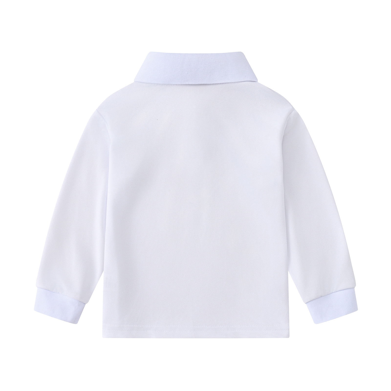 REDARER Toddler Boys Long Sleeve Polo Shirt Solid Soft Button Front Kids School Uniform Casual Tops,1-2 Years