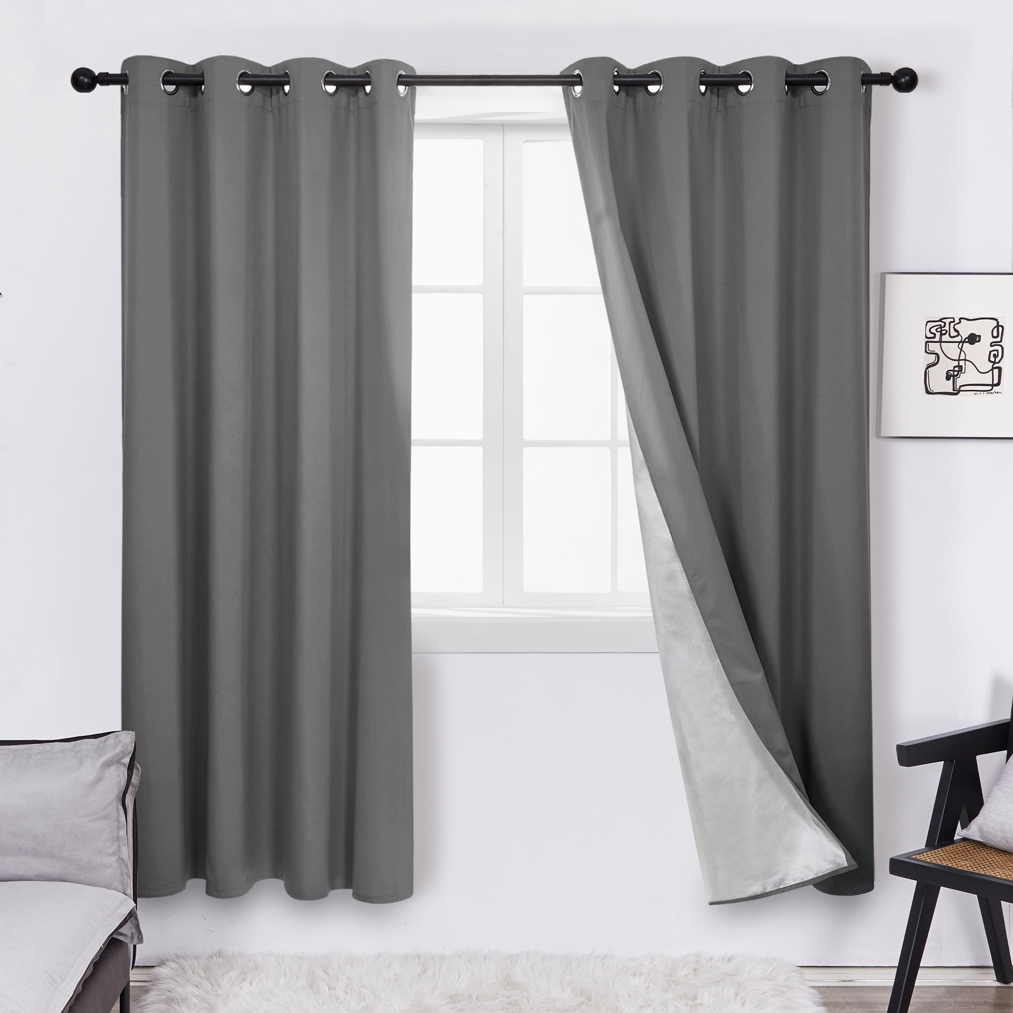 Details about   Window Curtains Blackout Room Thermal Insulated 2 Panels 52x95" Utopia Bedding 