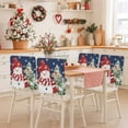 thumbnail image 2 of Christmas Red Snowman Chair Covers Set of 6 Winter Snowflakes Xmas Tree Blue Chair Back Covers Stretch Removable Washable Slipcovers Protector for Dining Room Kitchen Party Decor, 2 of 5