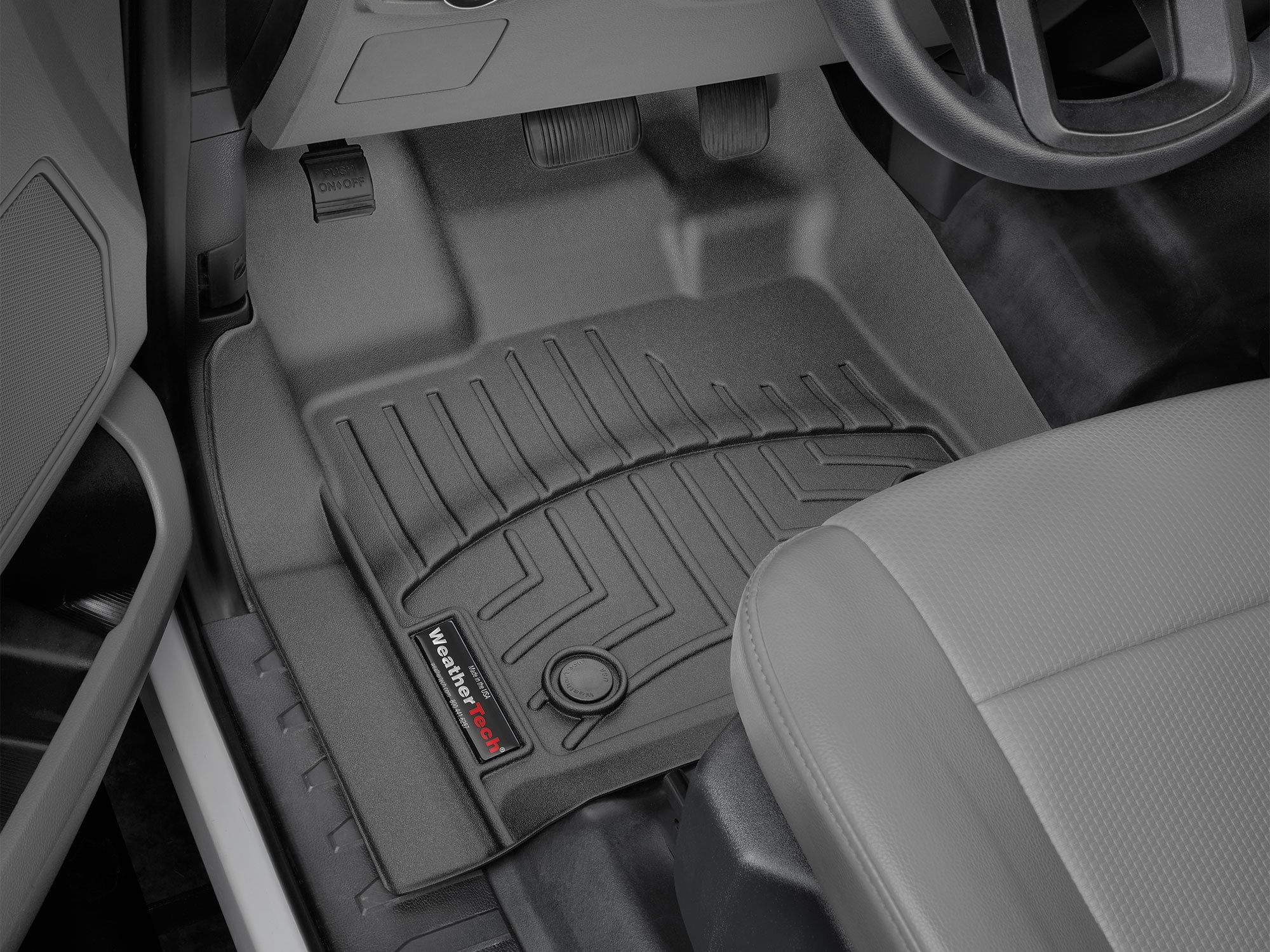 WeatherTech Custom Fit FloorLiners compatible with Ford F-150, F-150 Lightning - 1st Row (Driver & Passenger), Black