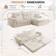thumbnail image 3 of Timbernest 112" Modular Sectional Sofa, 3 in 1 Convertible Sofa Bed, L Shaped Sectional Couches for Living Room, No Assembly Required, Beige, 3 of 9