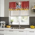 thumbnail image 5 of 2 Pack Valances for Windows, Pig Sunflowers Window Valances for Living Room/Bedroom/Bathroom, Eucalyptus Leaves Floral Bees Red Barn Light Filtering Kitchen Curtain Valance 60"W x18" L, 5 of 9