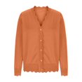 thumbnail image 6 of idosla Women's Long Sleeve V-Neck Button Down Cardigan Knit Shrugs Sweater (Orange, XXL), 6 of 8