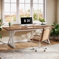 thumbnail image 6 of Tribesigns 70.8-Inch Executive Desk, Large Computer Office Desk Workstation, Modern Simple Style Laptop Desk Study Writing Table Business Furniture for Home Office (Brown/White, 70.8 Inch), 6 of 17
