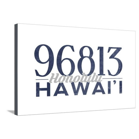Honolulu, Hawaii - 96813 Zip Code (Blue) Stretched Canvas Print Wall Art By Lantern Press