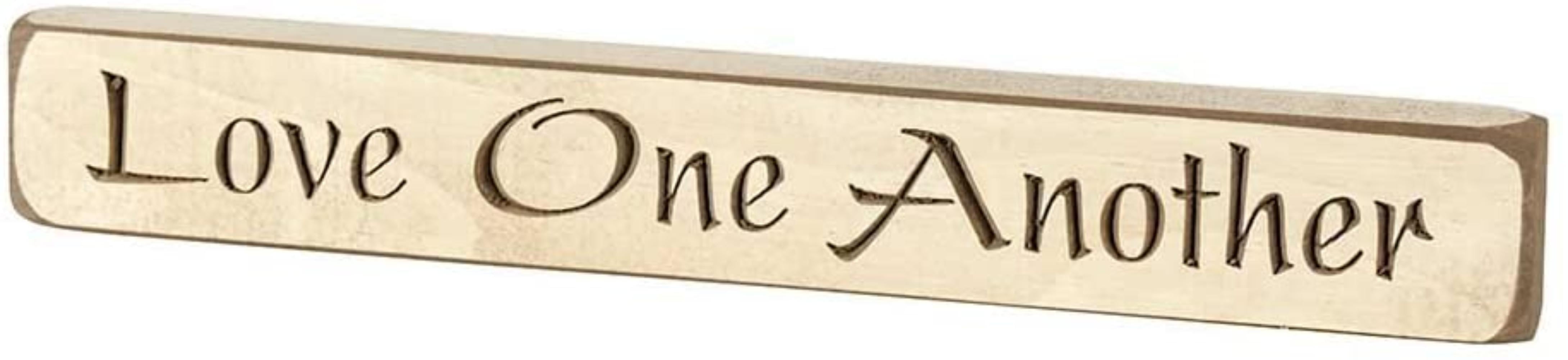 Dicksons Love One Another Antique White 12 x 2 Wood Tabletop Plaque 
