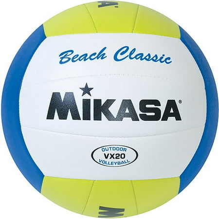 Mikasa VX20 Beach Classic Varsity Outdoor Volleyball, Green/Blue/White