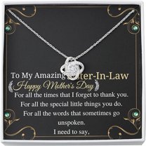 Love Knot Necklace For Sister in law On mothers day, Christmas gift for Sister in law, Bonus sister Jewelry with personalized message card