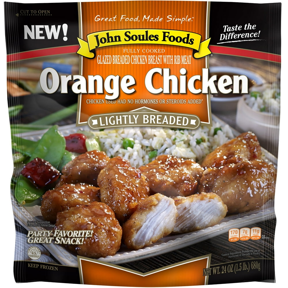 John Soules Foods Lightly Breaded Orange Chicken, 24 oz.