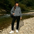 thumbnail image 5 of Lnmiateer Women Lightweight Waterproof Hooded Rain Jacket Zip Up Windbreaker With Pockets Packable Coat For Hiking Travel Outdoor Sports, 5 of 9