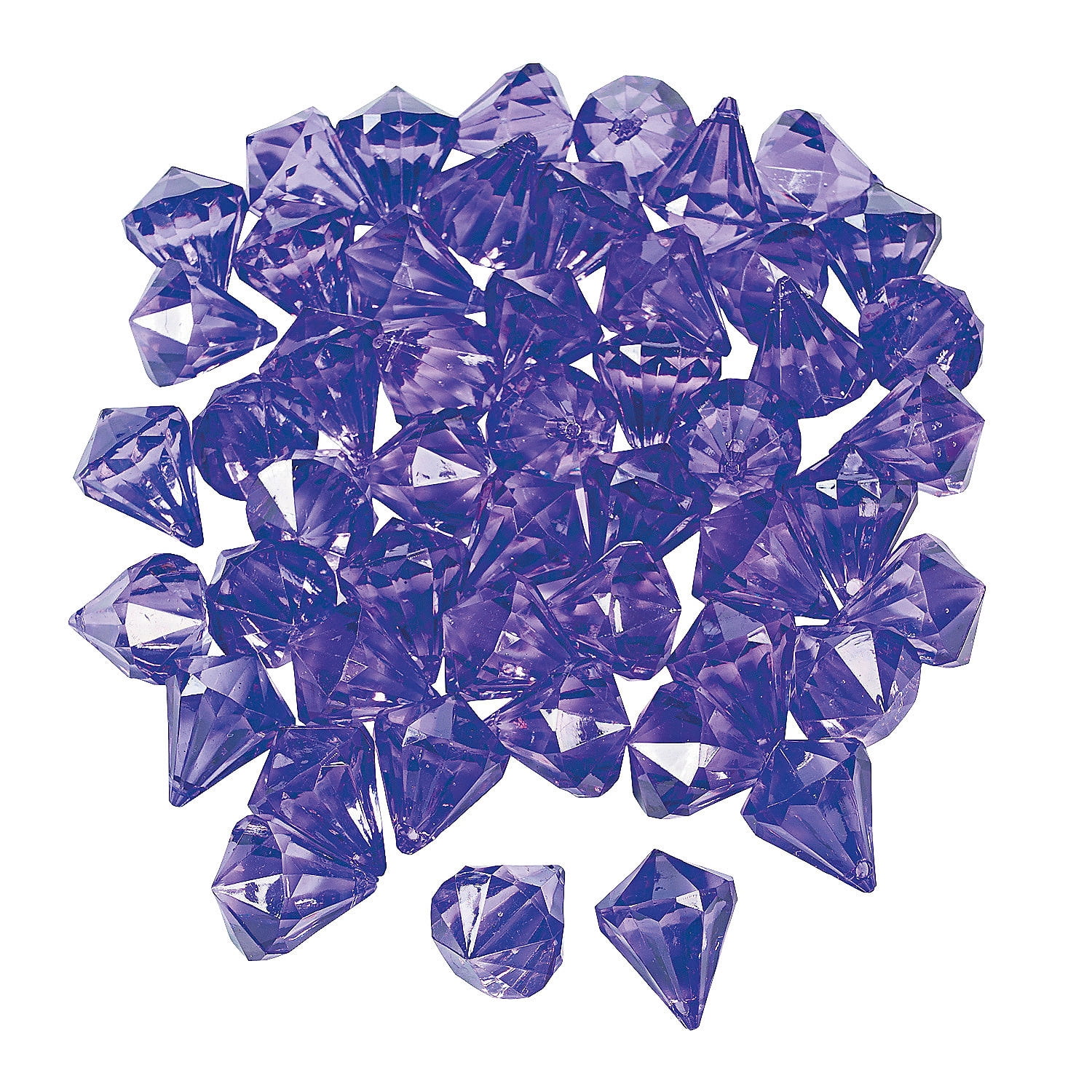Fun Express Diamond-Shaped Purple Gems Bulk 100 Pc