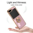 thumbnail image 3 of Electroplated Case for Samsung Galaxy Z Flip 5, Slim Thin Light Plating Frame Rotatable Metal Ring Holder Bracket Cover with Magnetic Car Mount Rugged Shockproof Anti-Scratches Case, Black, 3 of 10