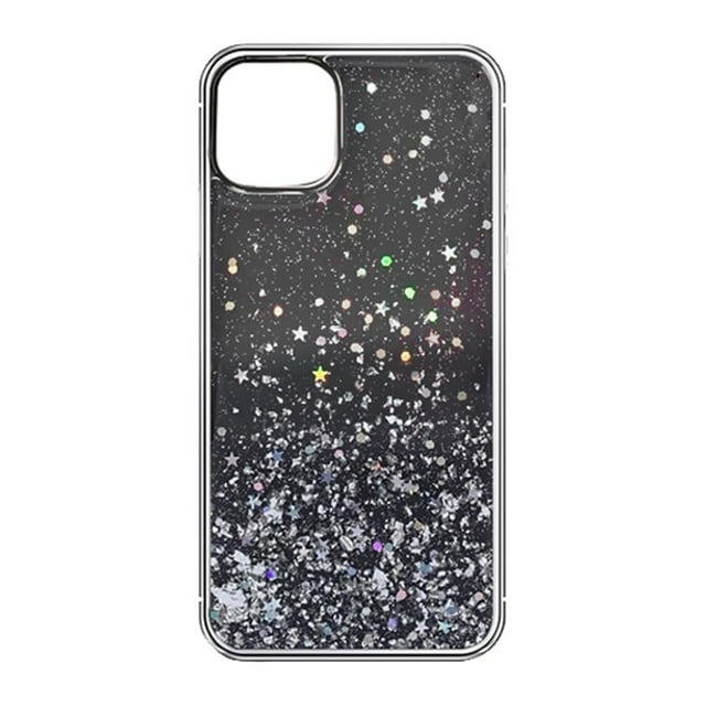 Funda de teléfono con lentejuelas brillantes y purpurina de lujo para teléfono. IPhone11 negro