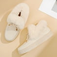 thumbnail image 4 of Beige Ladies Comfortable Snow Boots With Fleece Lining And Thick Sole For Winter, 4 of 7