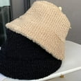 thumbnail image 3 of CoCopeaunts Solid Color Bucket Hat for Men Lamb Plush Thickened Fisherman Hat Retro Warm Bucket Caps Foldable Soft Cold Proof, 3 of 8