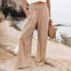 thumbnail image 5 of Pantalones holgados explosivos de algodón y lino, de pierna ancha, casuales, de primavera y verano para mujer., 5 of 6