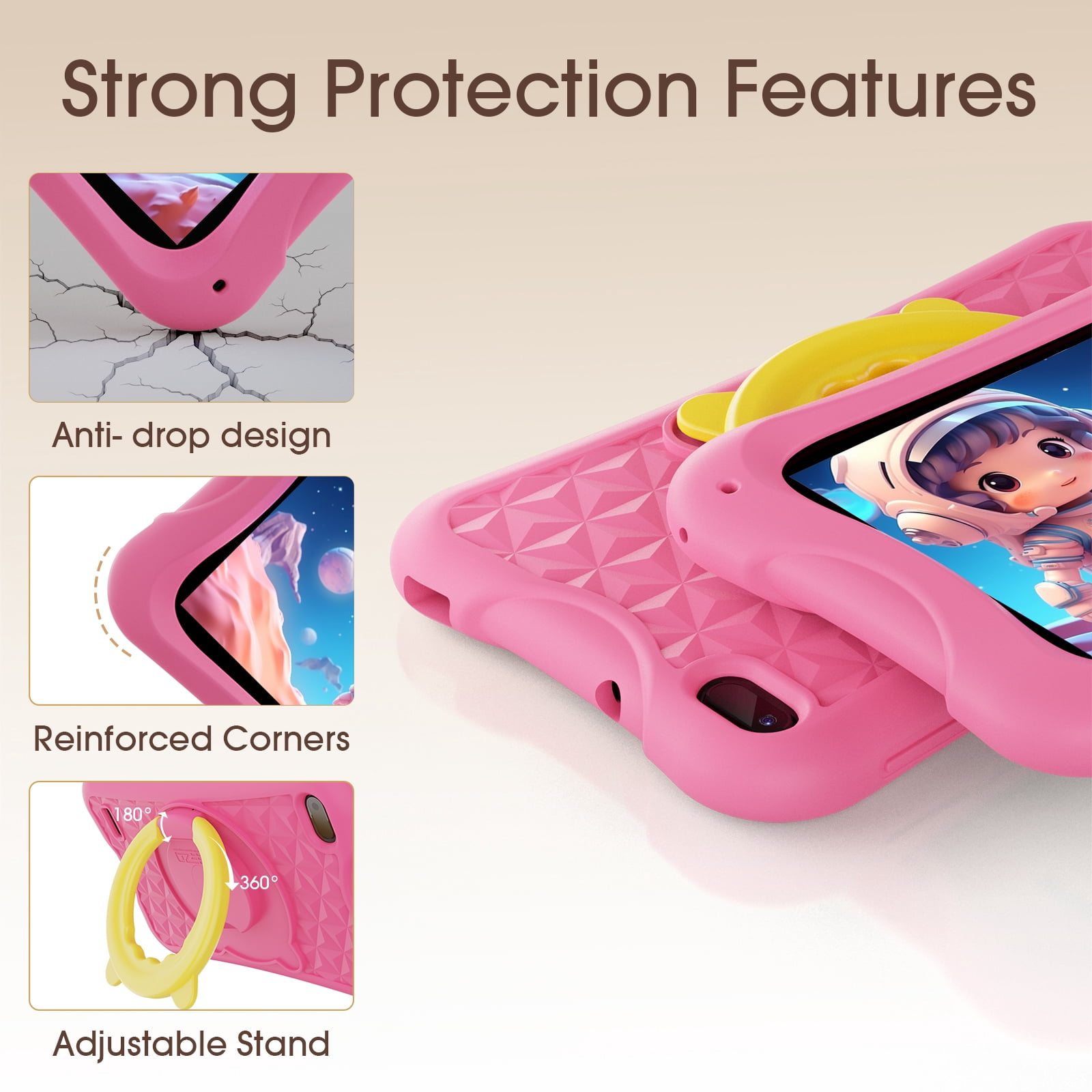Digiland Kids Tablet 7 inch,Android 13 Go Quad Core Tablet for Toddler with IWAWA App, 32GB ROM+5GB RAM,Parent Control,Wi-Fi,Pink