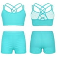 thumbnail image 1 of inhzoy 2PCs Gymnastic Outfits Swimwuit for Girls Racerback Crop Top with Bottoms Activewear Set,Sizes 4-14 Light Green 14, 1 of 8