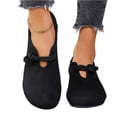 thumbnail image 2 of HTHLVMD Chaussures à Tige en Faux Suède, Ballerines de Bureau et Décontractées, Confortables à Enfiler, Chaussures Plates Décontractées pour Femmes à Bout Rond. Conception Grande Taille. Respirantes. Semelle Résistante à l'Usure., Noir 7.5, 2 of 8