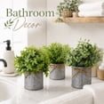 thumbnail image 5 of Small Fake Plants in Farmhouse Galvanized Metal Pots 3 Pack Potted Artificial Plant Eucalyptus for Laundry Room Bathroom Shelf Table Decor, 5 of 6