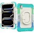 thumbnail image 2 of for iPad Pro 11 Inch 5th Gen 2024 Kids Case Heavy Duty Rugged Shockproof Silicone Hybrid Protective Case Cover Stand + Pencil Holder + Screen Protector for iPad Pro 11 2024 - Colorful Blue, 2 of 8