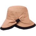 thumbnail image 3 of CoCopeaunts Summer Bucket Hat Women Bow Tie Irregular Brim Outdoor Beach Fisherman Hat UV Proof Sun Protection Bucket Cap, 3 of 8
