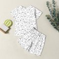 thumbnail image 7 of Toddler Girl Outfits Halloween Diy Graphic Print Comfortable Short Sleeve Crew Neck Top And Shorts 2 Piece Loungewear Baby Girls' Clothing Sets 3 Years-4 Years, 7 of 7