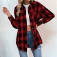thumbnail image 3 of Cathalem Women Long Sleeve Jacket Coat Plaid Women's Cardigan Fall Winter Womens Shirt Blouse Tops, 3 of 4