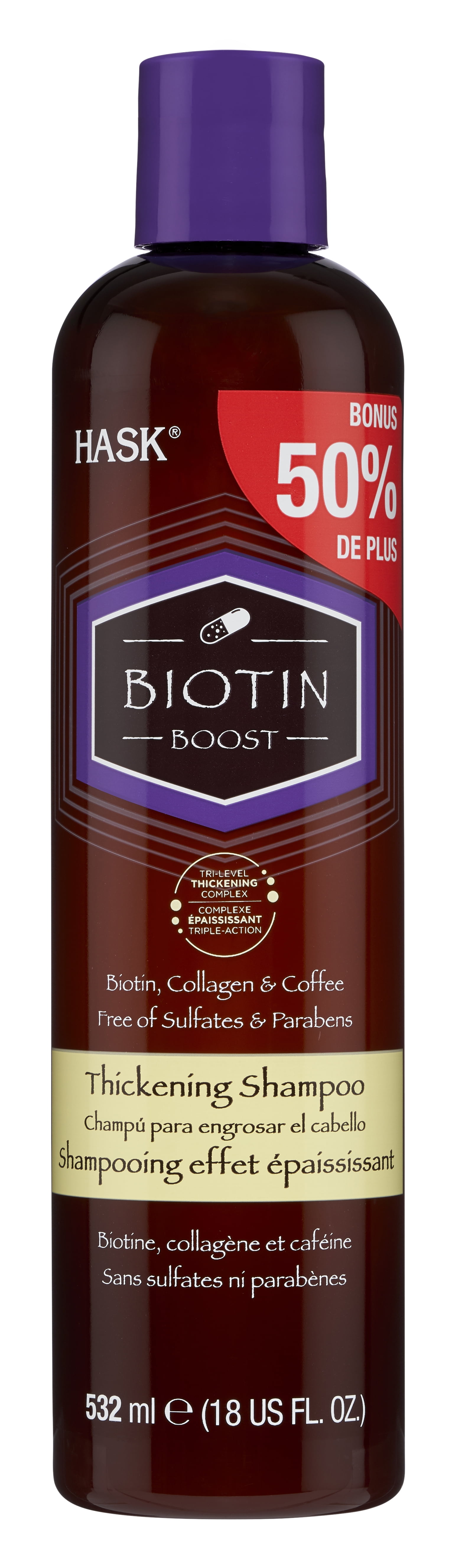 HASK Thickening Shampoo Sulfate Free Biotin Boost with Biotin, Collagen