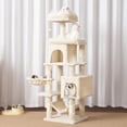 thumbnail image 2 of Cat Tree with Large Platform MultiLevel Cat Tower with Caves Cat Condo with Sisal Scratching Posts Top Perch and Hammock for Indoor Cats Basket Smoky HCTG, 2 of 9