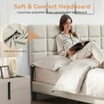 thumbnail image 3 of Sailvan Queen Bed Frame with Headboard, Upholstered Bed Frame Queen, Queen Size Wood Slats Bed Frame, With 1000LBS, Height Adjustable, No-Noise, Easy to Assemble, Beige White, 3 of 11