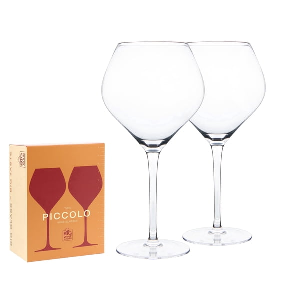 Big Wine Glasses Piccolo Large Wine Glasses Set of 2, 29 oz Oversized Crystal Wine Glass, Perfect Everyday Red or White Wine Glass