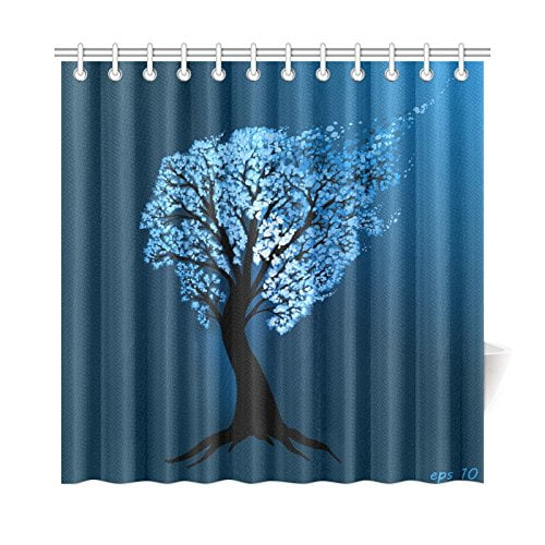 Mkhert Blue Tree Of Life Shower Curtain Home Decor Bathroom Mkhert Blue Tree Of Life Shower Curtain