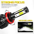 thumbnail image 2 of For Chevy Silverado 1500 2007 2008 2009 2010 2011 2012 2013 2014 2015 Combo H11 LED Headlight Bulbs Kit Low Beam White, 2 of 10